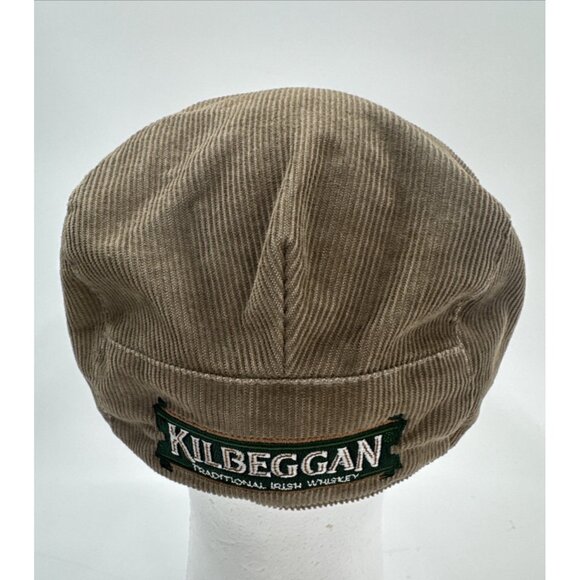 Vintage Kilbeggan Corduroy Hat Newsboy Cabbie Cap Snap Cotton One Size Whiskey - Picture 2 of 9